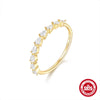 Wholesale S925 Sterling Silver Geometric Diamond Embedded Luxury Ring For Women With Electroplating