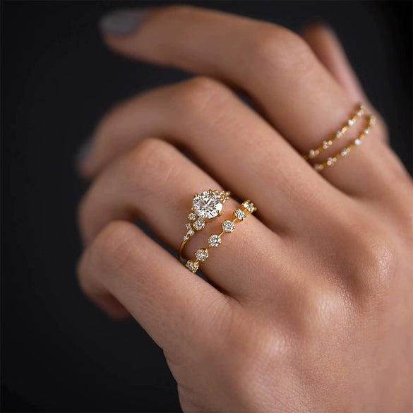 Wholesale S925 Sterling Silver Geometric Diamond Embedded Luxury Ring For Women With Electroplating
