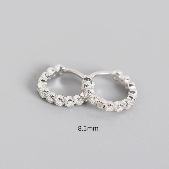 Wholesale S925 Sterling Silver Geometric Diamond Encrusted Stacked Ear Bone Ear Buckle Earrings With Electroplating For Trendy Women