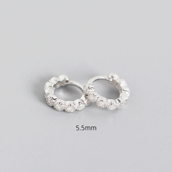 Wholesale S925 Sterling Silver Geometric Diamond Encrusted Stacked Ear Bone Ear Buckle Earrings With Electroplating For Trendy Women