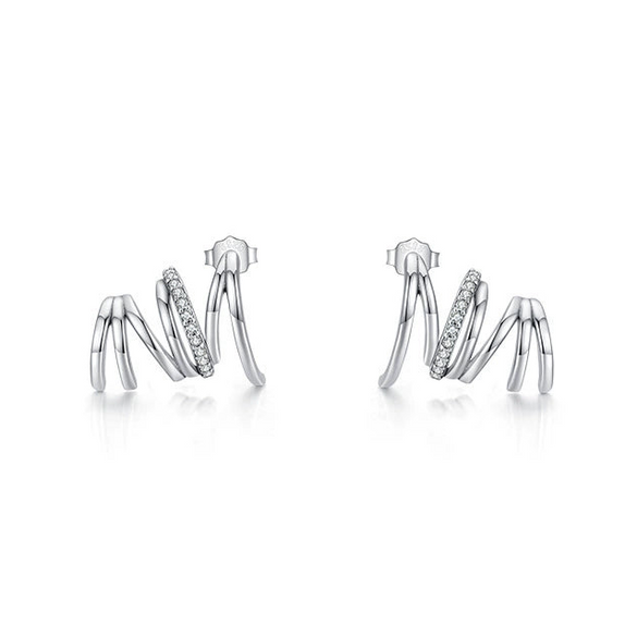 Wholesale S925 Sterling Silver Geometric Diamond Fashion Earrings For Women
