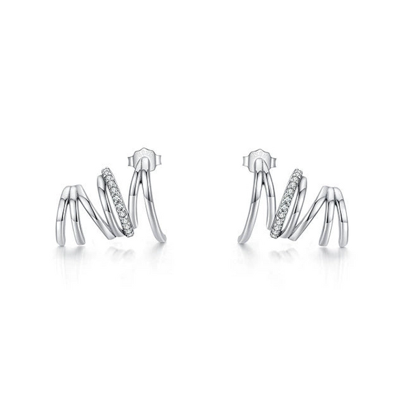 Wholesale S925 Sterling Silver Geometric Diamond Fashion Earrings For Women