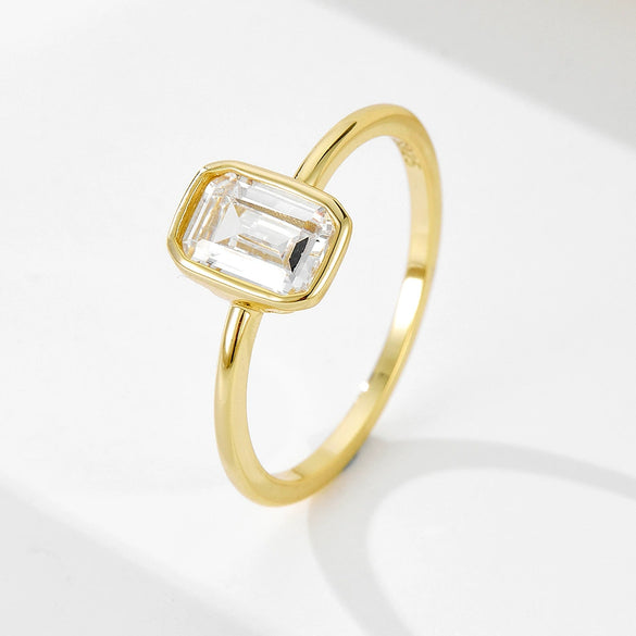 Wholesale S925 Sterling Silver Geometric Diamond Zircon Ring For Women