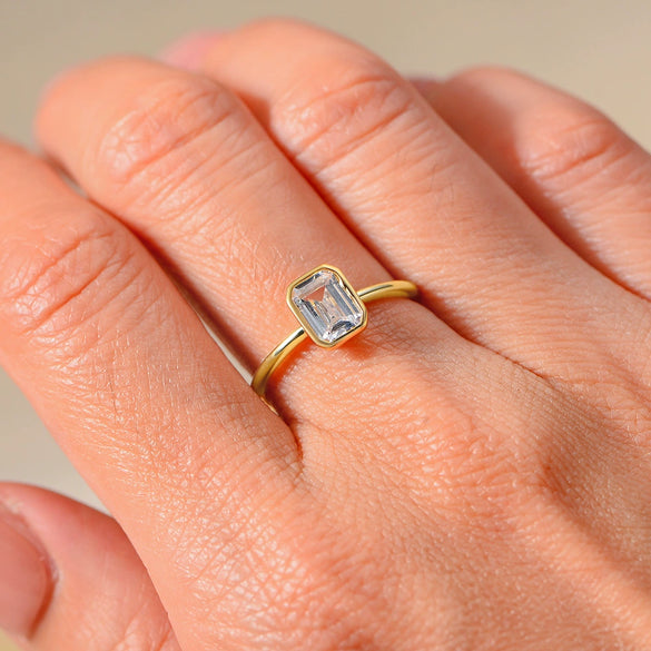 Wholesale S925 Sterling Silver Geometric Diamond Zircon Ring For Women
