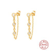 Wholesale S925 Sterling Silver Geometric Diamondembedded Chain Earrings For Women