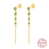 Wholesale S925 Sterling Silver Geometric Diamondembedded Chain Earrings For Women