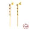 Wholesale S925 Sterling Silver Geometric Diamondembedded Chain Earrings For Women