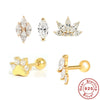 Wholesale S925 Sterling Silver Geometric Dog Paw Diamond Embedded Single Stud Earrings With Electroplating For Women