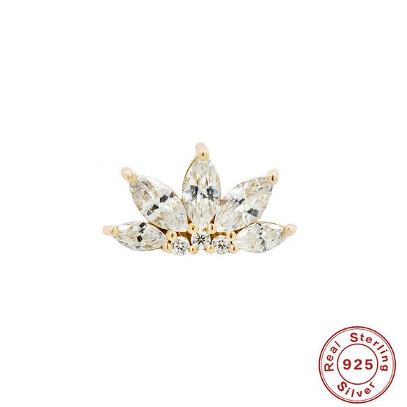 Wholesale S925 Sterling Silver Geometric Dog Paw Diamond Embedded Single Stud Earrings With Electroplating For Women