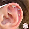 Wholesale S925 Sterling Silver Geometric Dog Paw Diamond Embedded Single Stud Earrings With Electroplating For Women