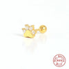 Wholesale S925 Sterling Silver Geometric Dog Paw Diamond Embedded Single Stud Earrings With Electroplating For Women