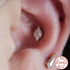Wholesale S925 Sterling Silver Geometric Dog Paw Diamond Embedded Single Stud Earrings With Electroplating For Women