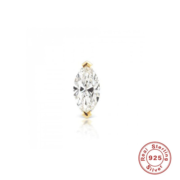 Wholesale S925 Sterling Silver Geometric Dog Paw Diamond Embedded Single Stud Earrings With Electroplating For Women