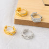 Wholesale S925 Sterling Silver Geometric Double Layer Ear Buckle Earrings With Diamond Inlay And Electroplating