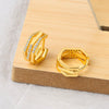 Wholesale S925 Sterling Silver Geometric Double Layer Ear Buckle Earrings With Diamond Inlay And Electroplating