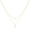 Wholesale S925 Sterling Silver Geometric Double Layer Long Necklace With Round Balls And Electroplating Treatment