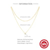 Wholesale S925 Sterling Silver Geometric Double Layer Single Diamond Pendant Women's Necklace With Electroplating