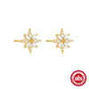 Wholesale S925 Sterling Silver Geometric Double Ring Buckle Diamond Earrings For Women With Electroplating