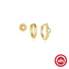 Wholesale S925 Sterling Silver Geometric Double Sided Wear Electroplated Earrings For Women