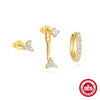 Wholesale S925 Sterling Silver Geometric Double Sided Wear Electroplated Earrings For Women