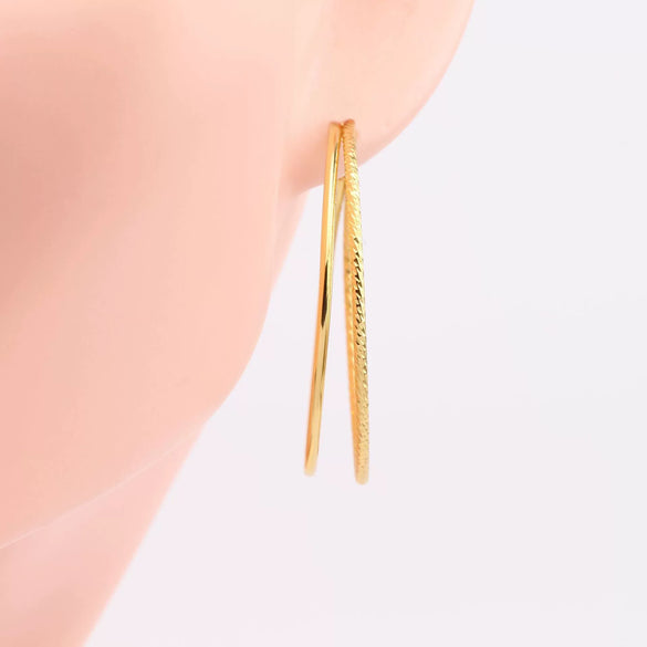 Wholesale S925 Sterling Silver Geometric Doublering Large Hoop Earrings For Women Electroplated Personality Fashion Ear Jewelry