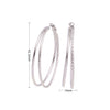 Wholesale S925 Sterling Silver Geometric Doublering Large Hoop Earrings For Women Electroplated Personality Fashion Ear Jewelry