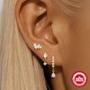 Wholesale S925 Sterling Silver Geometric Drop Earrings With Pearl Electroplated In Classic Moon And Lightning Design For Women