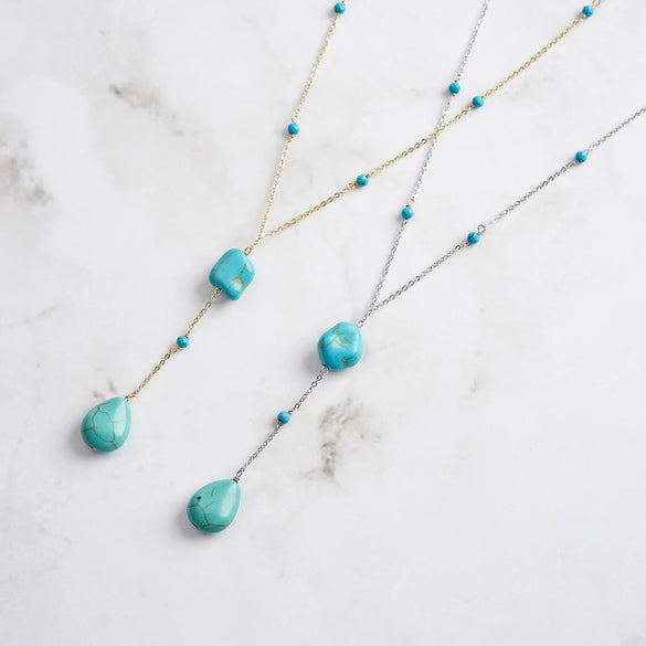 Wholesale S925 Sterling Silver Geometric Drop Shape Pendant Necklace For Women Electroplated