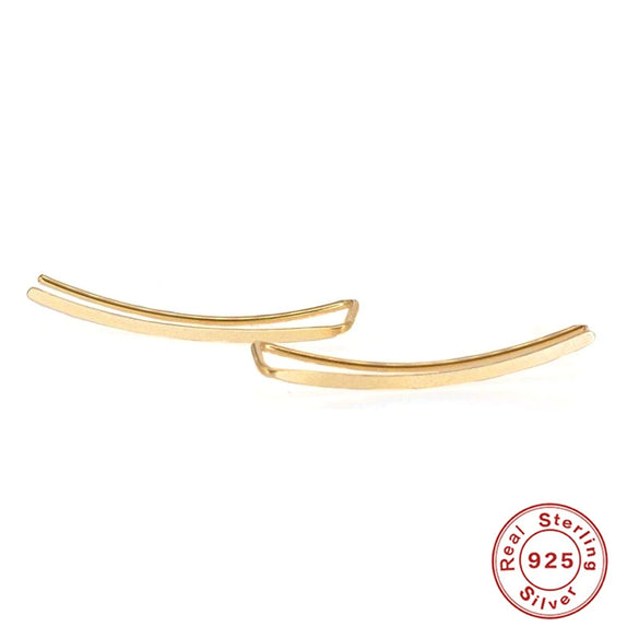 Wholesale S925 Sterling Silver Geometric Ear Accessories With Real Gold Plating For Women