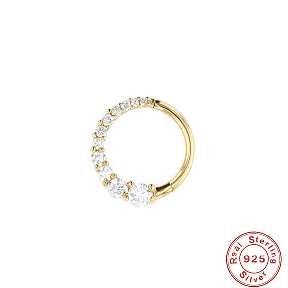 Wholesale S925 Sterling Silver Geometric Ear Bone Nail Ear Jewelry With Electroplating For Women Ear Bone Clip Auricle Puncture Nose Ring Nose Puncture