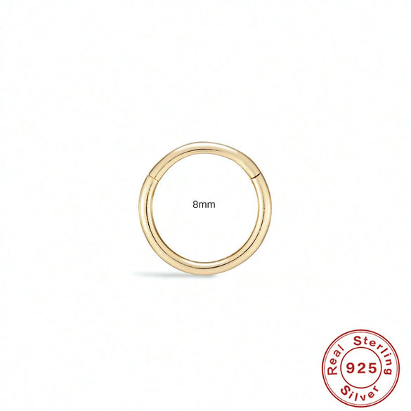 Wholesale S925 Sterling Silver Geometric Ear Bone Nail Ear Jewelry With Electroplating For Women Ear Bone Clip Auricle Puncture Nose Ring Nose Puncture