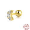 Wholesale S925 Sterling Silver Geometric Ear Bone Stud Earrings With Crown Lightning Love Arrow Design And Inlaid Zircon