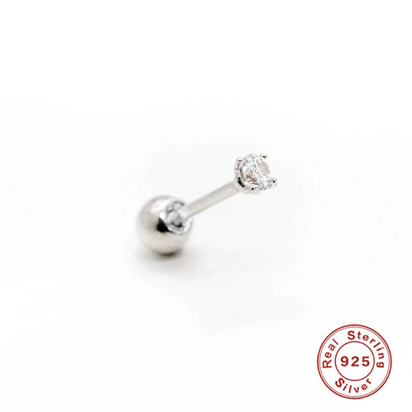 Wholesale S925 Sterling Silver Geometric Ear Bone Stud Earrings With Crown Lightning Love Arrow Design And Inlaid Zircon