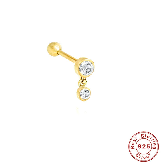 Wholesale S925 Sterling Silver Geometric Ear Bone Stud Earrings With Crown Lightning Love Arrow Design And Inlaid Zircon