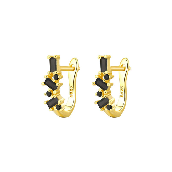 Wholesale S925 Sterling Silver Geometric Ear Ring Ear Buckle Fashion Simple Niche High End Diamond Earrings For Women
