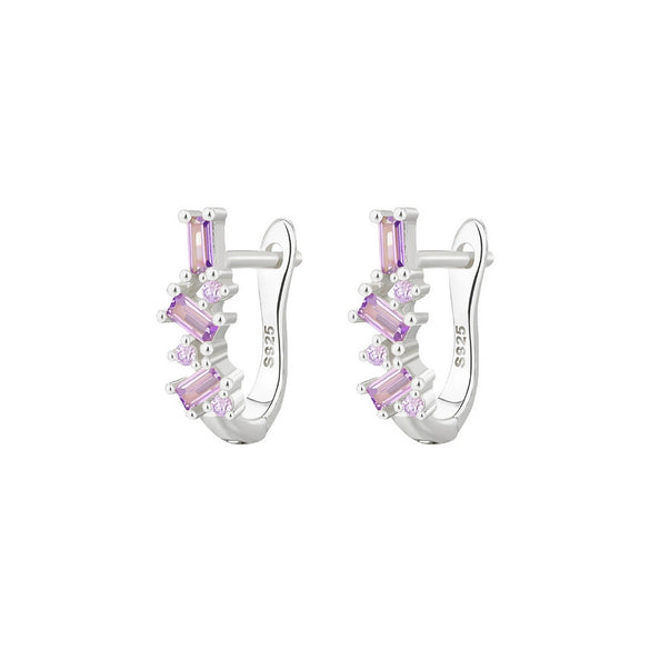 Wholesale S925 Sterling Silver Geometric Ear Ring Ear Buckle Fashion Simple Niche High End Diamond Earrings For Women