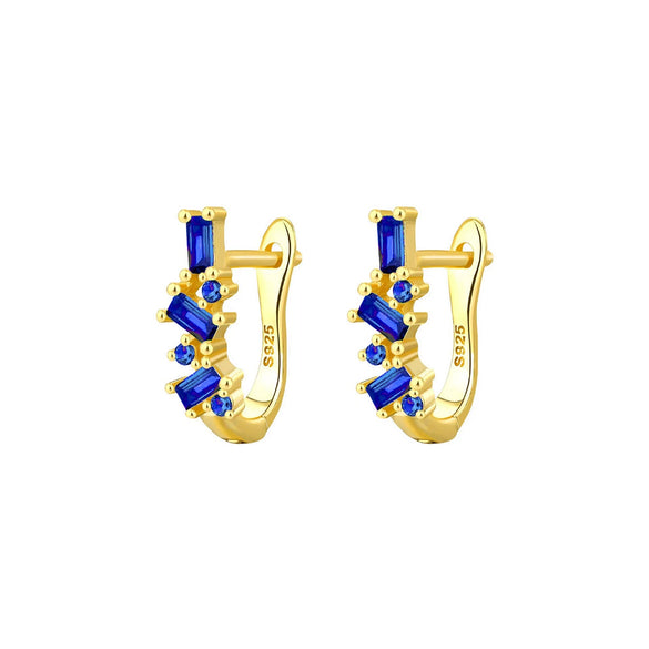 Wholesale S925 Sterling Silver Geometric Ear Ring Ear Buckle Fashion Simple Niche High End Diamond Earrings For Women