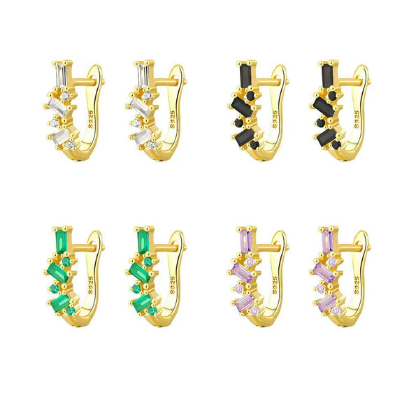 Wholesale S925 Sterling Silver Geometric Ear Ring Ear Buckle Fashion Simple Niche High End Diamond Earrings For Women