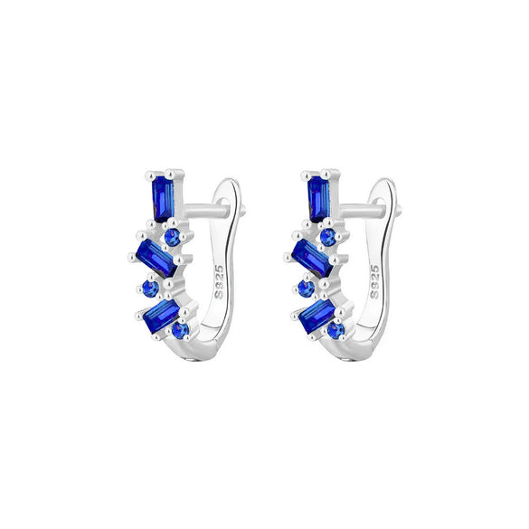 Wholesale S925 Sterling Silver Geometric Ear Ring Ear Buckle Fashion Simple Niche High End Diamond Earrings For Women