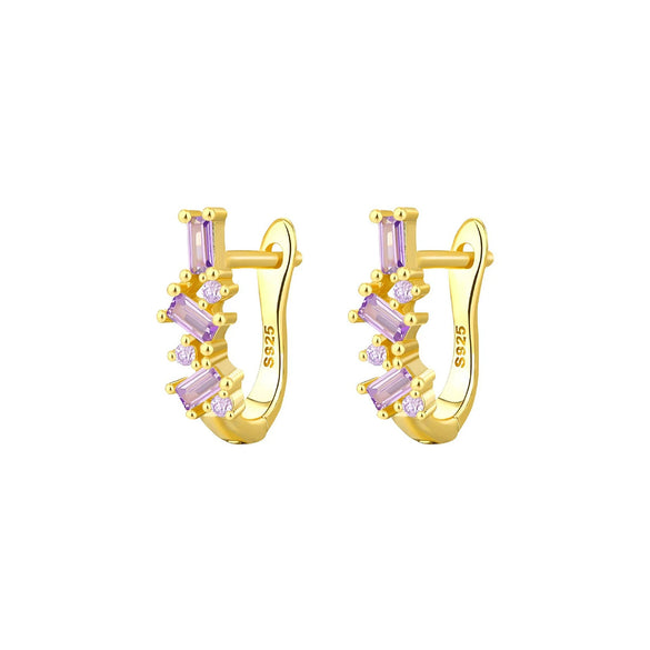 Wholesale S925 Sterling Silver Geometric Ear Ring Ear Buckle Fashion Simple Niche High End Diamond Earrings For Women