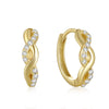 Wholesale S925 Sterling Silver Geometric Ear Ring With Rai Diamond And Micropaved Treatment For Women