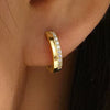 Wholesale S925 Sterling Silver Geometric Ear Ring With Rai Diamond And Micropaved Treatment For Women