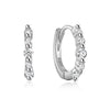 Wholesale S925 Sterling Silver Geometric Ear Ring With Rai Diamond And Micropaved Treatment For Women