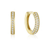 Wholesale S925 Sterling Silver Geometric Ear Ring With Rai Diamond And Micropaved Treatment For Women