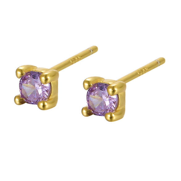 Wholesale S925 Sterling Silver Geometric Earhole Bone Nail Earrings With December Birthstone Electroplated For Men And Women