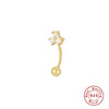 Wholesale S925 Sterling Silver Geometric Earring With Hook Rear Hanging Perforated Ear Bone Nail Eyebrow Nail And Auricle Ear Nail Electroplated For Women Street Style