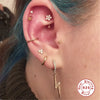 Wholesale S925 Sterling Silver Geometric Earring With Hook Rear Hanging Perforated Ear Bone Nail Eyebrow Nail And Auricle Ear Nail Electroplated For Women Street Style