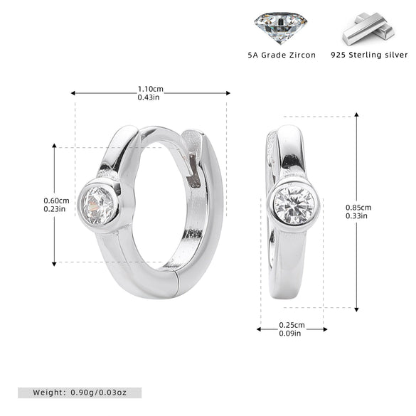 Wholesale S925 Sterling Silver Geometric Earrings Electroplated Simple Style Women's Jewelry