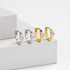 Wholesale S925 Sterling Silver Geometric Earrings Electroplated Simple Style Women's Jewelry