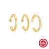 Wholesale S925 Sterling Silver Geometric Earrings With Diamond Studded And Electroplating For Women